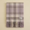 カシミヤ100%大判チェックストール＜ライトパープル＞