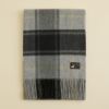 カシミヤ100%大判チェックストール＜グレー＞