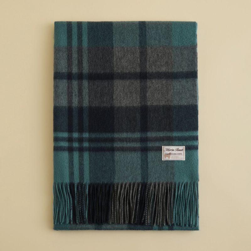 カシミヤ100%大判チェックストール