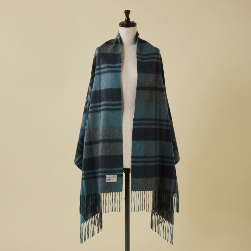 カシミヤ100%大判チェックストール