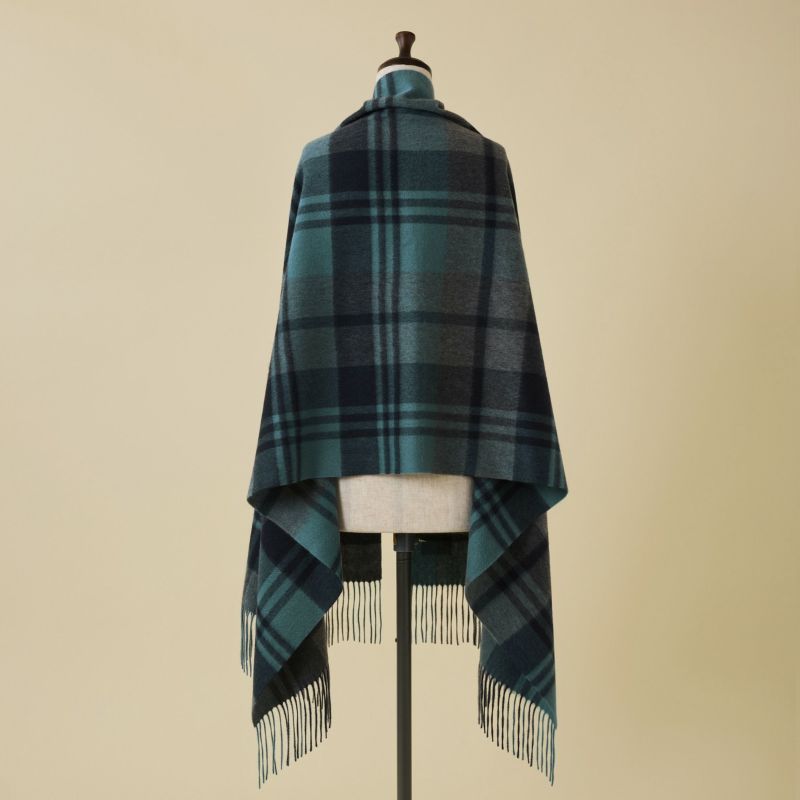 カシミヤ100%大判チェックストール