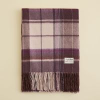 カシミヤ100%大判チェックストール＜パープル＞