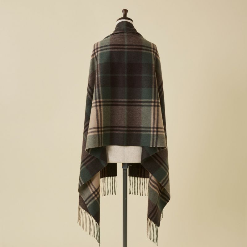 カシミヤ100%大判チェックストール＜カーキ＞ | Maria Rouk（マリア