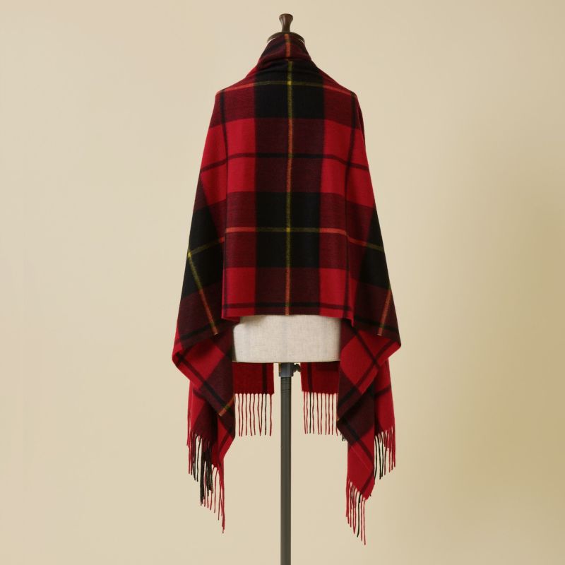 カシミヤ100%大判チェックストール＜タータン＞