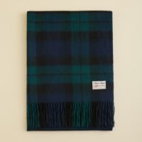 カシミヤ100%大判チェックストール<ブラックウォッチ>