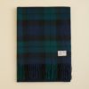 カシミヤ100%大判チェックストール＜ブラックウォッチ＞
