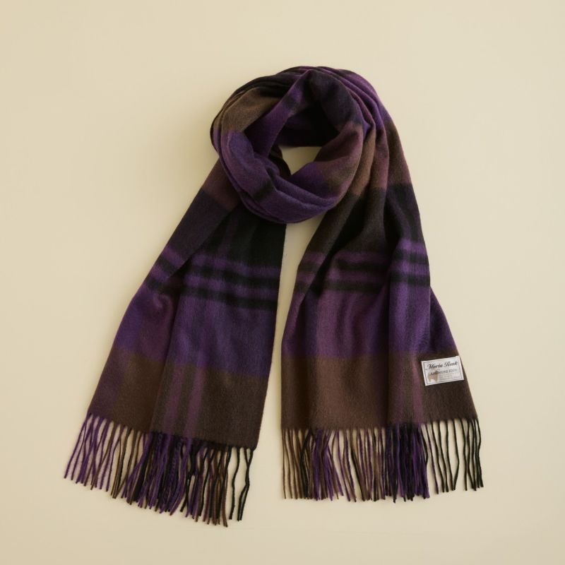 カシミヤ100%大判チェックストール