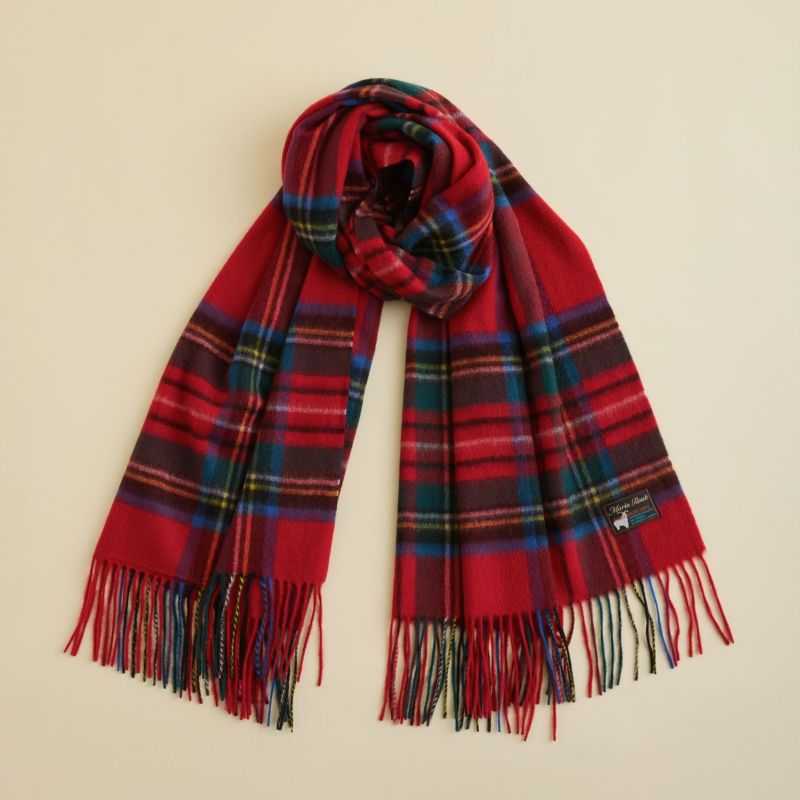 カシミヤ100%大判チェックストール