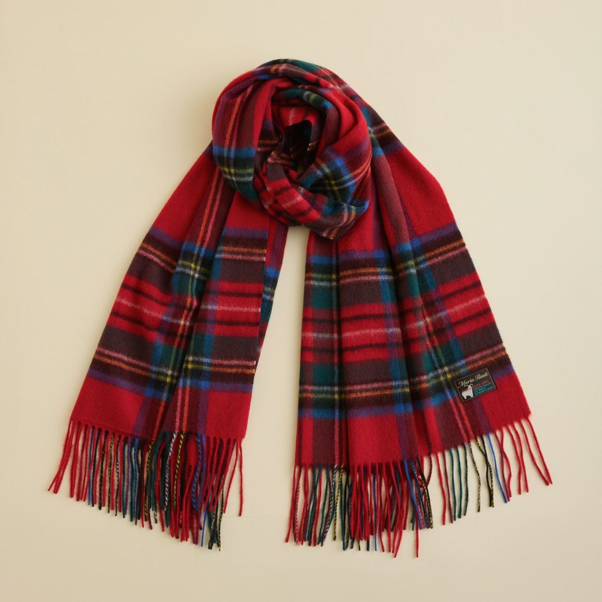 カシミヤ100%大判チェックストール