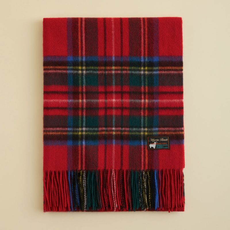 カシミヤ100%大判チェックストール