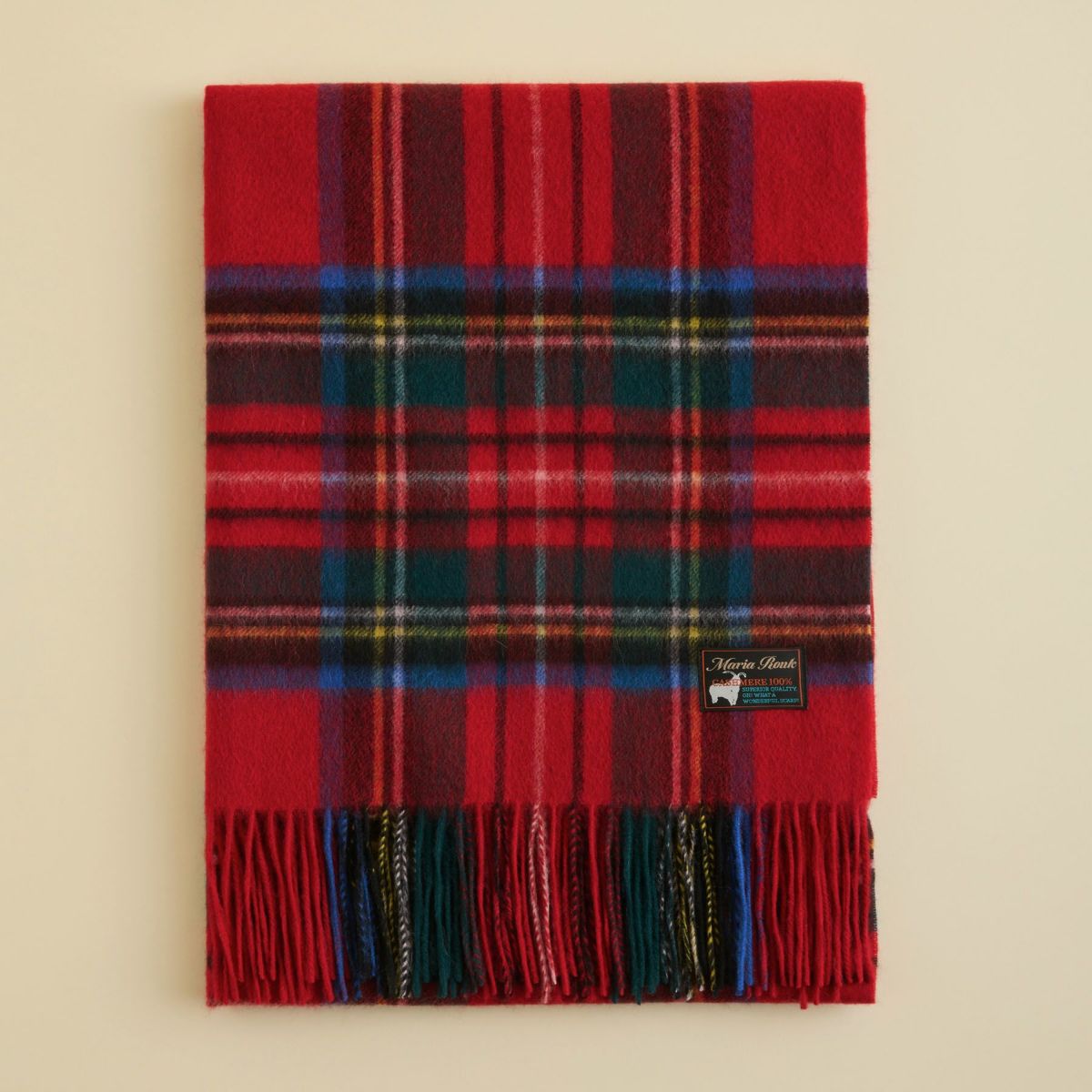 カシミヤ100%大判チェックストール