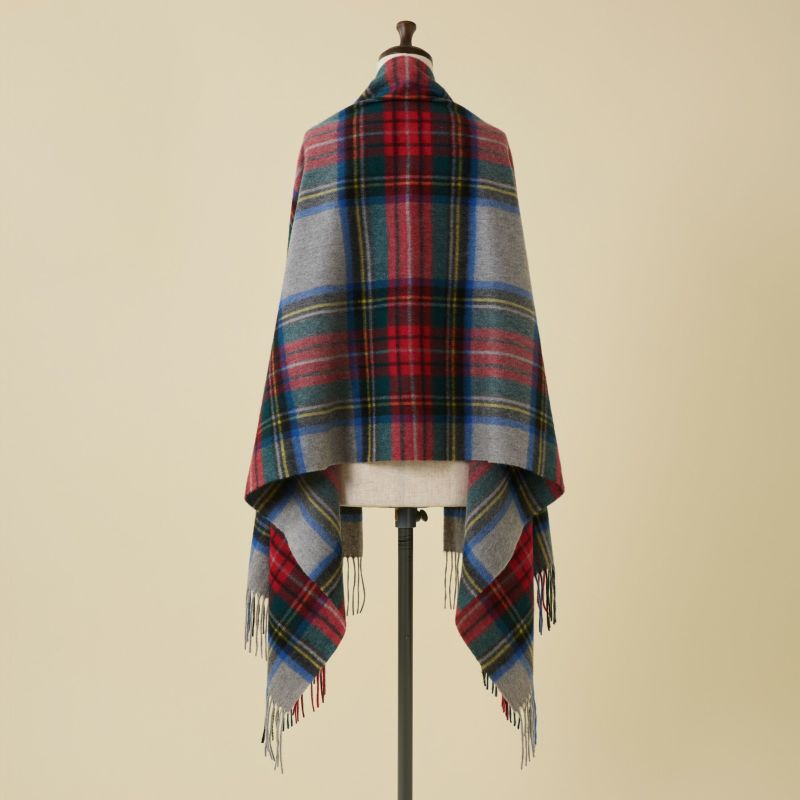 カシミヤ100%大判チェックストール
