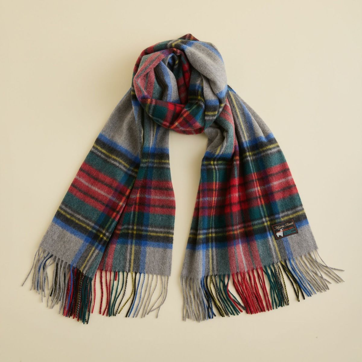 カシミヤ100%大判チェックストール