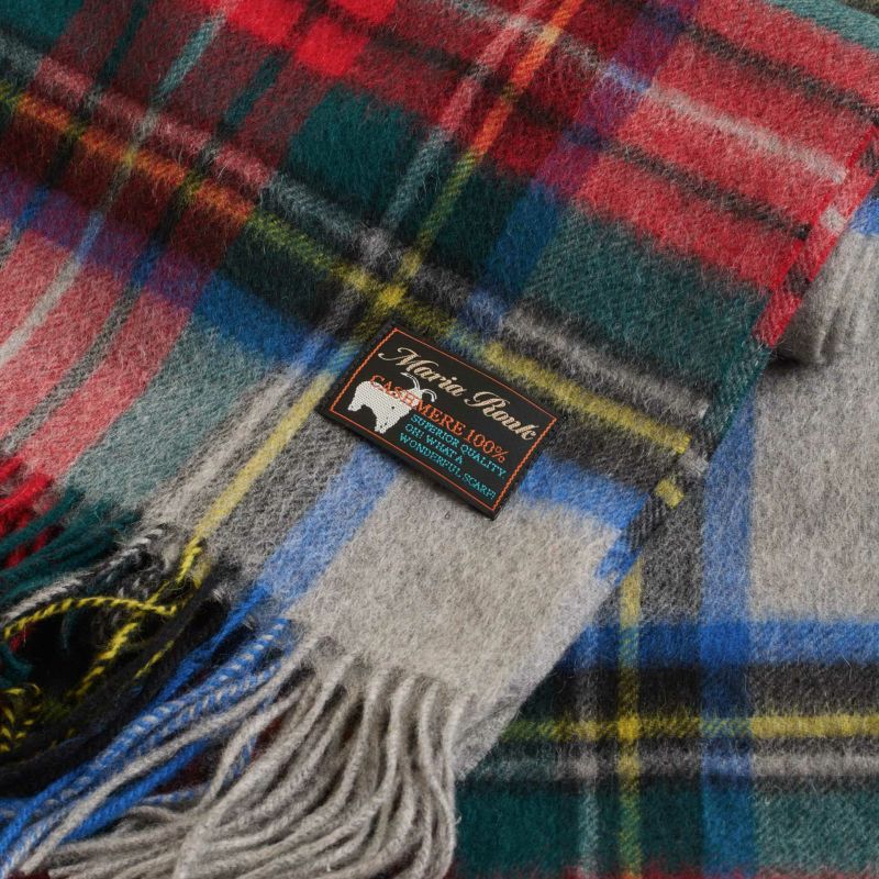 カシミヤ100%大判チェックストール