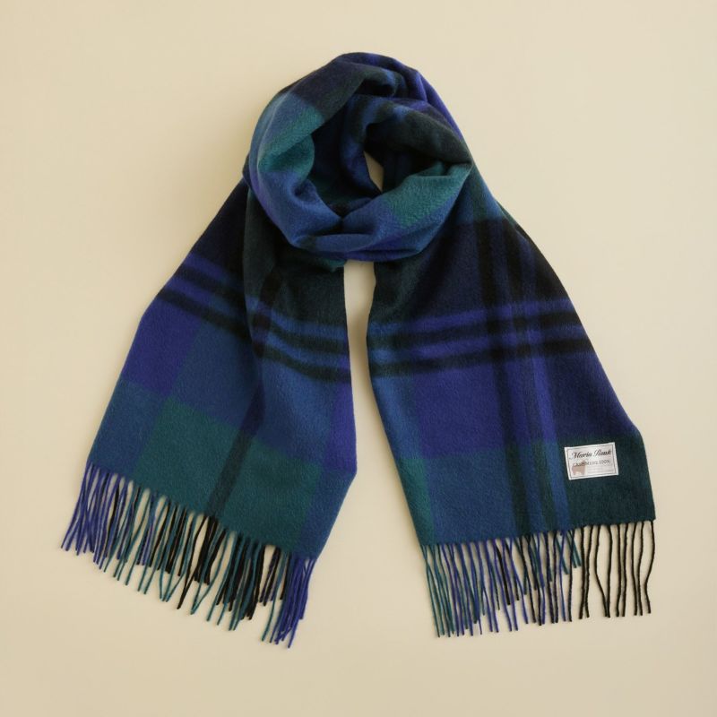 カシミヤ100%大判チェックストール