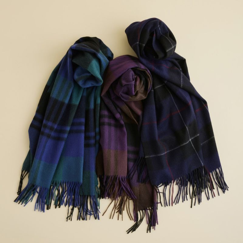 カシミヤ100%大判チェックストール