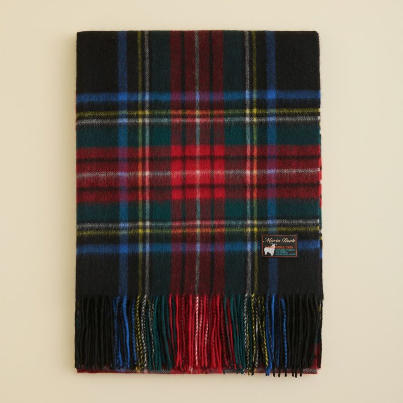 カシミヤ100%大判チェックストール