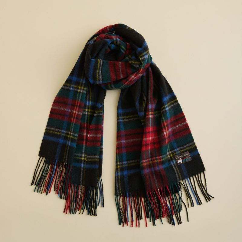 カシミヤ100%大判チェックストール