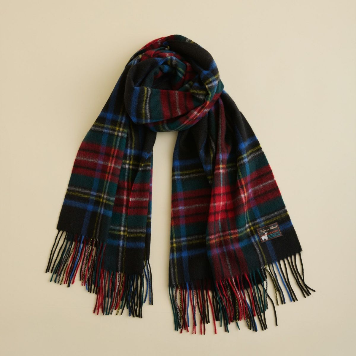 カシミヤ100%大判チェックストール