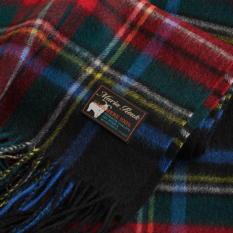 カシミヤ100%大判チェックストール