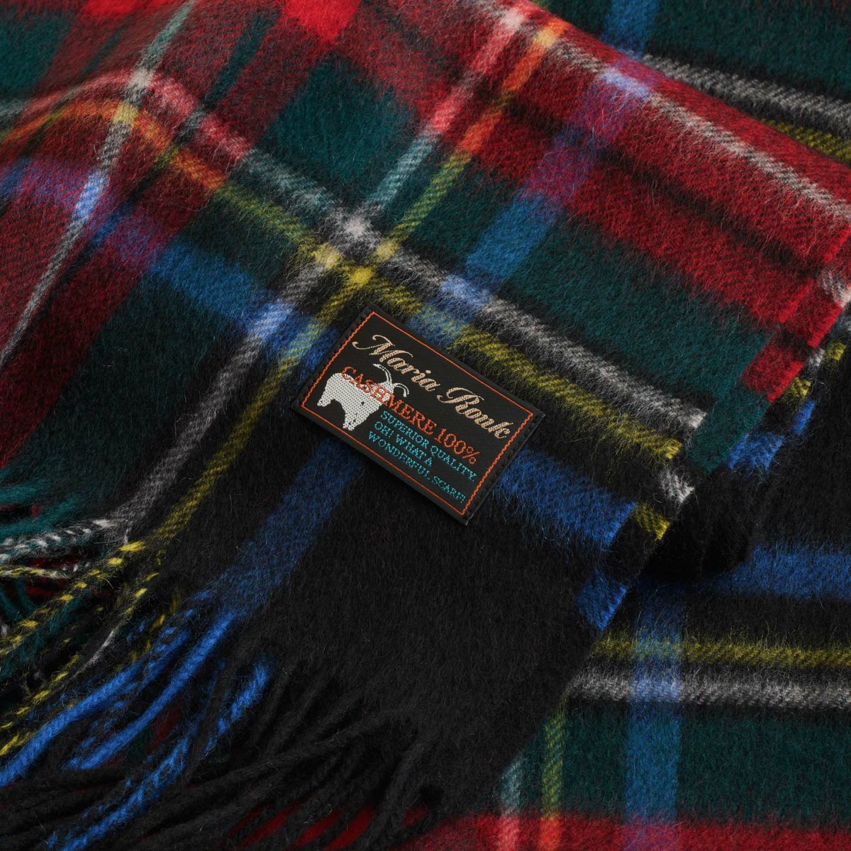 カシミヤ100%大判チェックストール