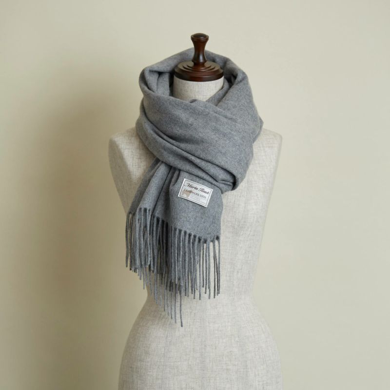 送料無料☆極上 カシミア100％☆大判ストール☆秋・冬用 ライトグレー