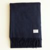  カシミヤ100%大判無地ストール＜ネイビー＞