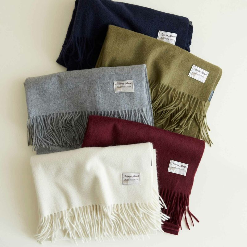  カシミヤ100%大判無地ストール