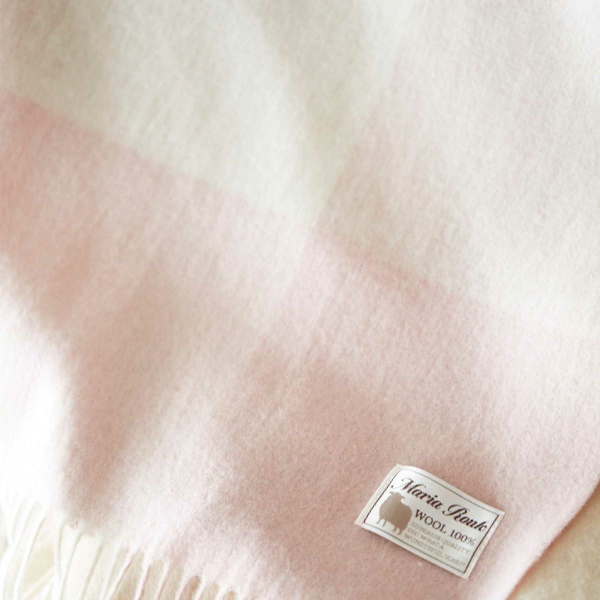 ブロックチェックウールストール