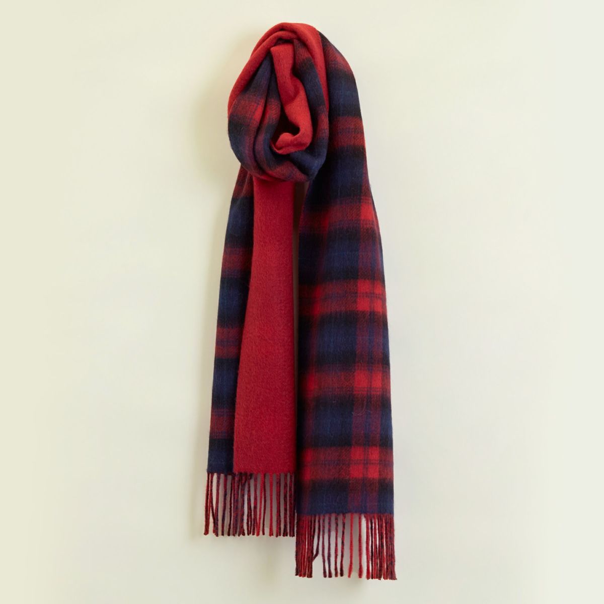 カシミヤブレンドチェックリバーシブルマフラー