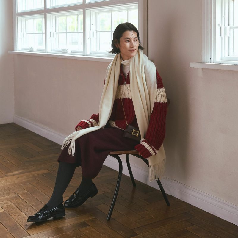  ウール100%大判無地ストール