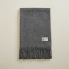 ウール100%大判無地ストール＜チャコール＞