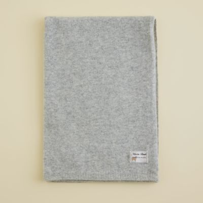 カシミヤブレンドニット大判ストール＜杢グレー＞