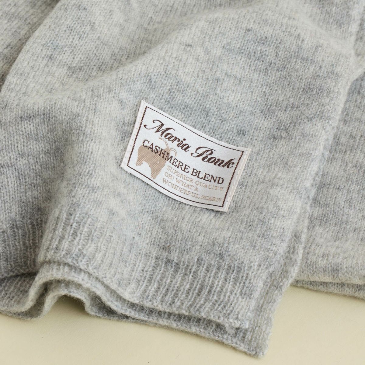 カシミヤブレンドニット大判ストール＜杢グレー＞