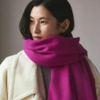 カシミヤブレンド大判無地ストール