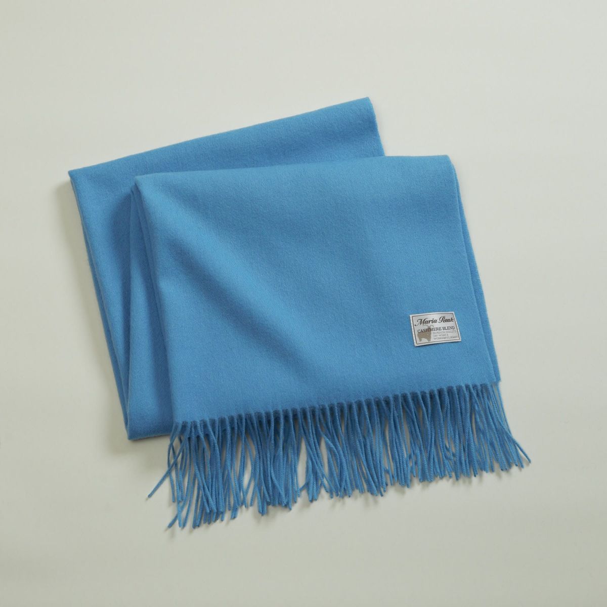 カシミヤブレンド大判無地ストール＜シアン＞