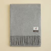 イタリア製再生カシミヤ100％大判無地ストール＜杢グレー＞