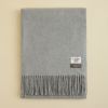 イタリア製再生カシミヤ100％大判無地ストール＜杢グレー＞