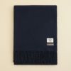 イタリア製再生カシミヤ100％大判無地ストール＜ネイビー＞