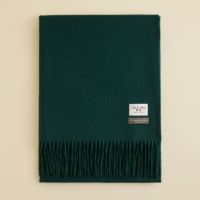 イタリア製再生カシミヤ100％大判無地ストール＜グリーン＞