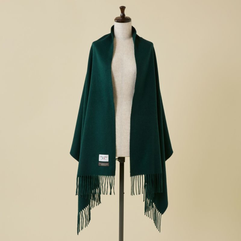 カシミヤ☆モスグリーン 大判ストール ひざ掛け イタリア製