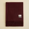 イタリア製再生カシミヤ100％大判無地ストール＜ボルドー＞