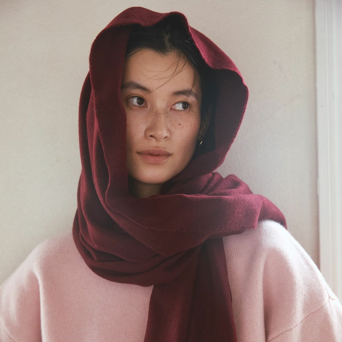 イタリア製再生カシミヤ100％大判無地ストール