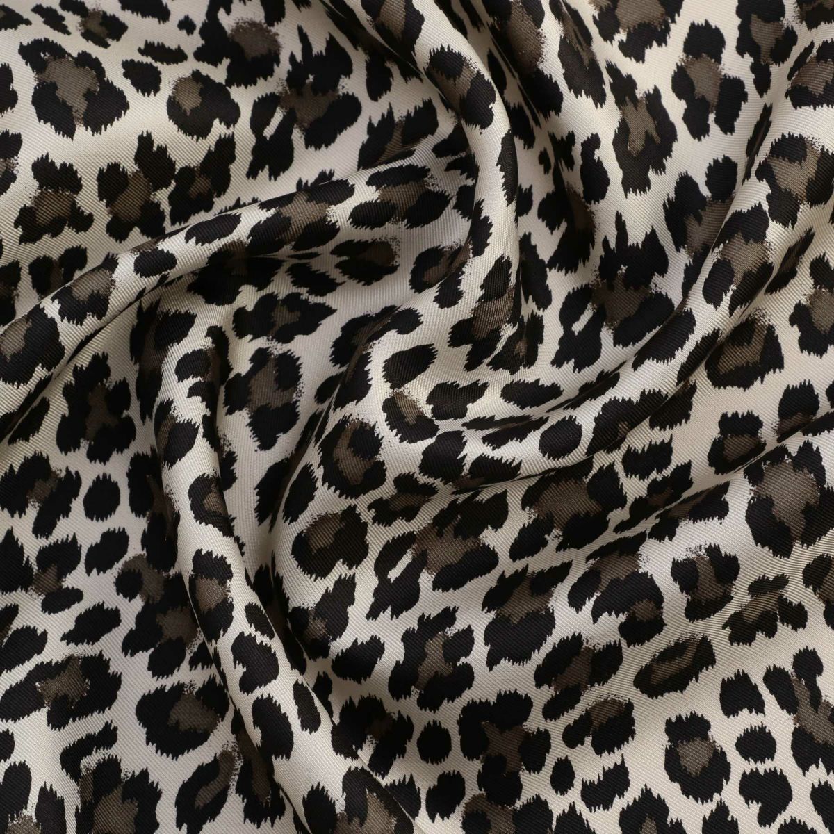 レオパードスカーフ＜グレー＞　シルク100%　日本製