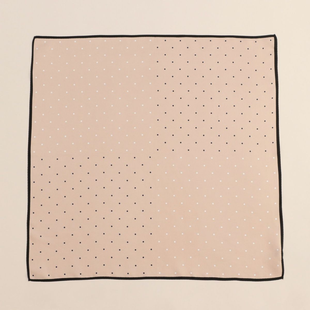 ピンドットスカーフ＜モカ＞　シルク100%　日本製