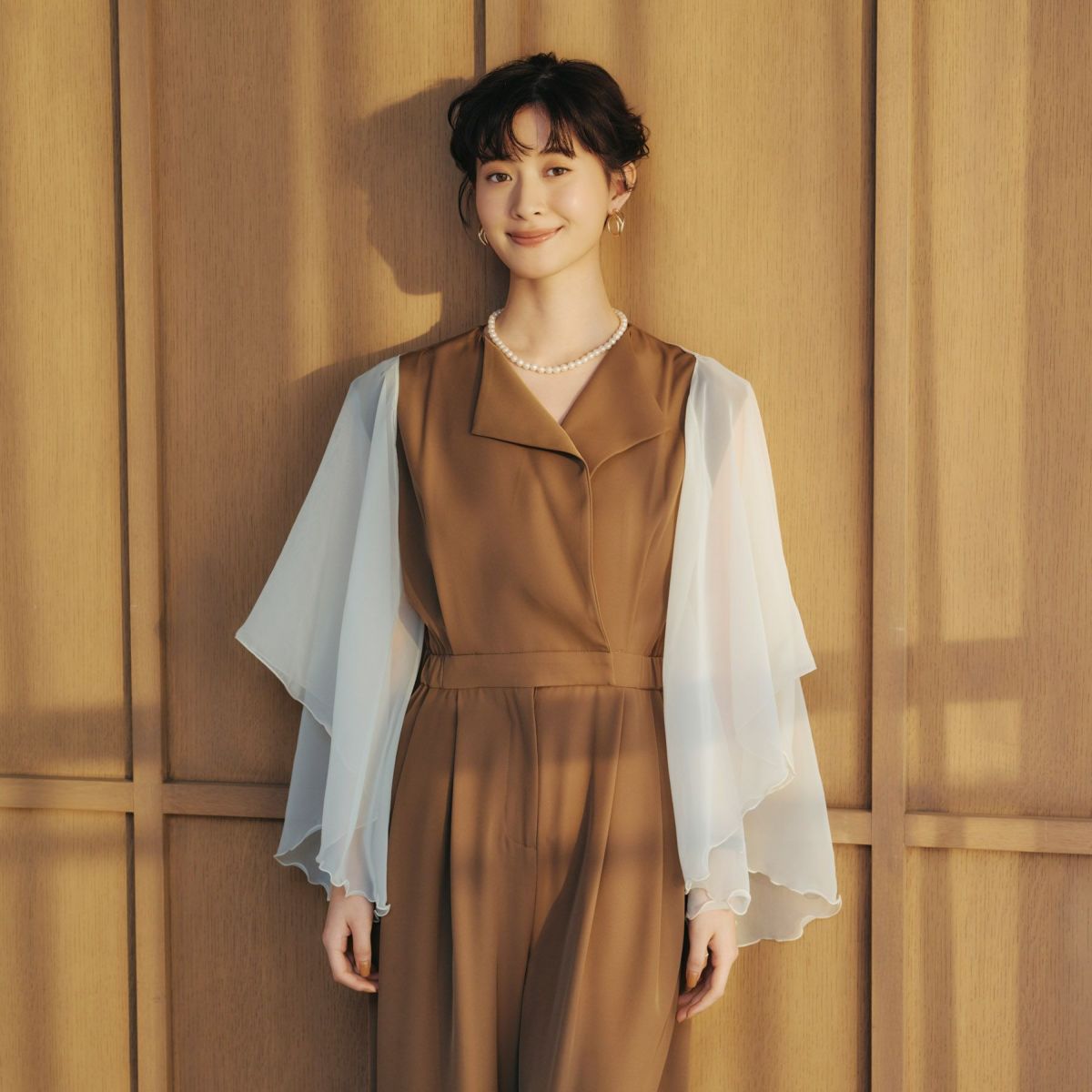  シフォンケープ＜アイボリー＞ 日本製