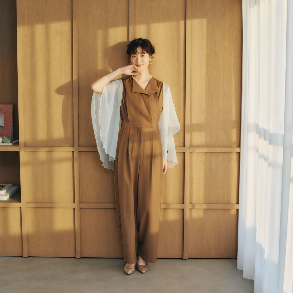  シフォンケープ＜アイボリー＞ 日本製