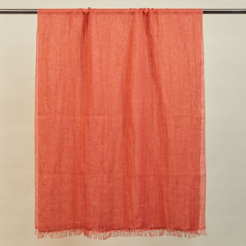  大判リネンストール＜レッド＞ イタリア製