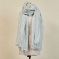 イタリア製　大判リネンストールのサックス