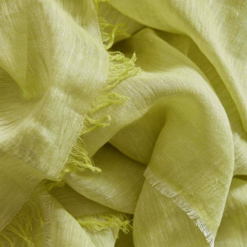 大判リネンコットンストール＜グリーン＞ イタリア製